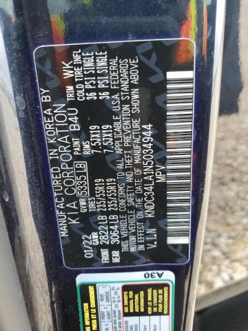 KNDC34LA1N5034944 - 2022 KIA EV6 LIGHT GRAY photo 12