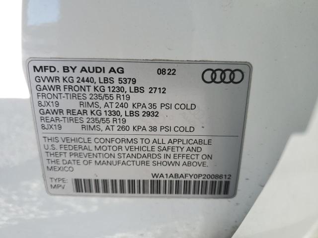 WA1ABAFY0P2008612 - 2023 AUDI Q5 PREMIUM 40 WHITE photo 13