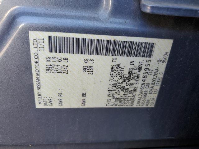 1N4AL2AP6CN485955 - 2012 NISSAN ALTIMA BASE SILVER photo 13