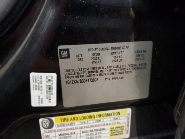 1G1ZK57B39F173892 - 2009 CHEVROLET MALIBU LTZ 黑色 照片 12