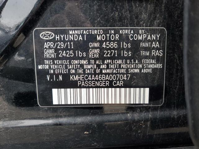 KMHEC4A46BA007047 - 2011 HYUNDAI SONATA HYBRID BLACK photo 12