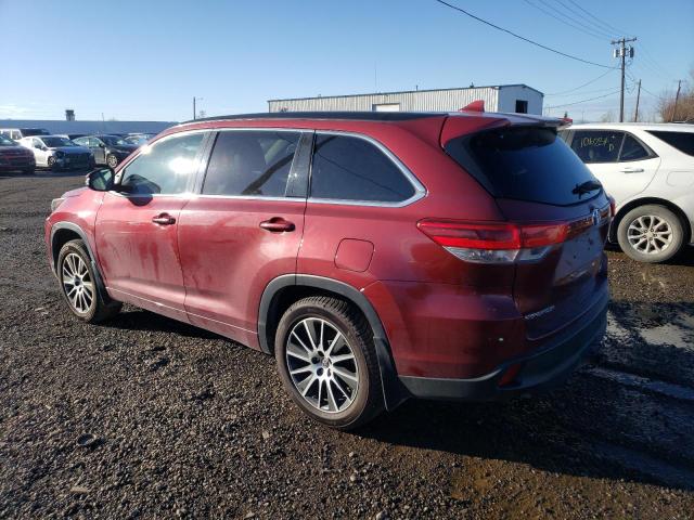 5TDJZRFH6HS407616 - 2017 TOYOTA HIGHLANDER SE MAROON photo 2