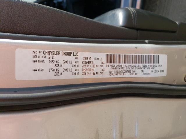 1C4RDJAG4CC207006 - 2012 DODGE DURANGO SXT SILVER photo 14