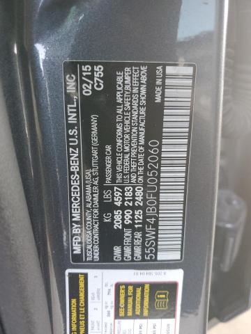 55SWF4JB0FU052060 - 2015 MERCEDES-BENZ C 300 GRAY photo 12