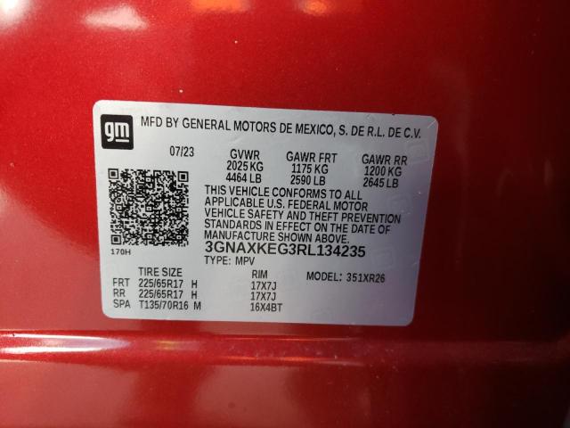 3GNAXKEG3RL134235 - 2024 CHEVROLET EQUINOX LT RED photo 12