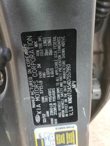 KNDJT2A54D7557993 - 2013 KIA SOUL GRAY photo 12