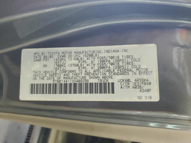 5TBBT44113S408298 - 2003 TOYOTA TUNDRA ACCESS CAB SR5 SILVER photo 13