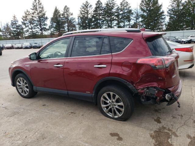 JTMDJREV8JD199543 - 2018 TOYOTA RAV4 HV LIMITED RED photo 2