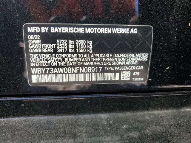 WBY73AW08NFN08917 - 2022 BMW I4 EDRIVE 40 BLACK photo 12