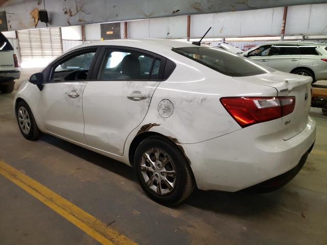 KNADM4A33E6344168 - 2014 KIA RIO LX WHITE photo 2