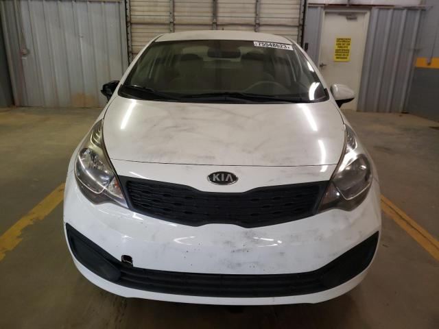 KNADM4A33E6344168 - 2014 KIA RIO LX WHITE photo 5