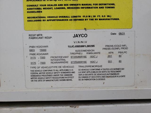 1UJCJ0BS9M1LB0295 - 2021 JAYCO NORTH POIN WHITE photo 10