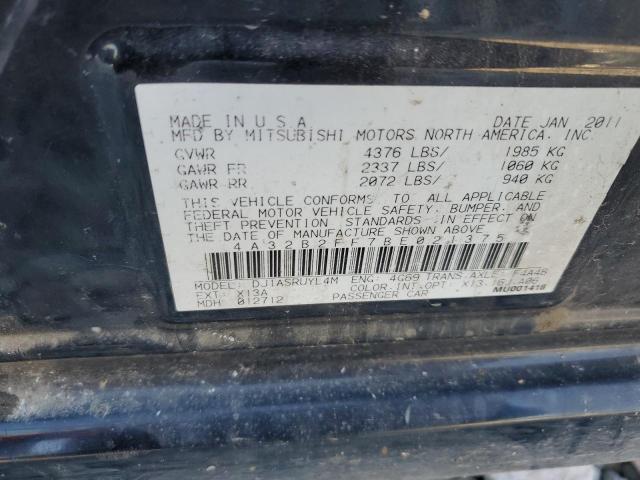 4A32B2FF7BE021375 - 2011 MITSUBISHI GALANT FE BLACK photo 12