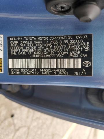 JTDKB20U887710347 - 2008 TOYOTA PRIUS BLUE photo 13