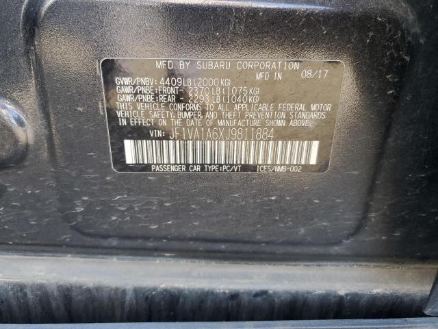 JF1VA1A6XJ9811884 - 2018 SUBARU WRX BLACK photo 12
