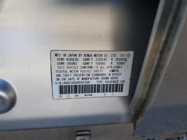 JH4CL96998C007441 - 2008 ACURA TSX SILVER photo 12