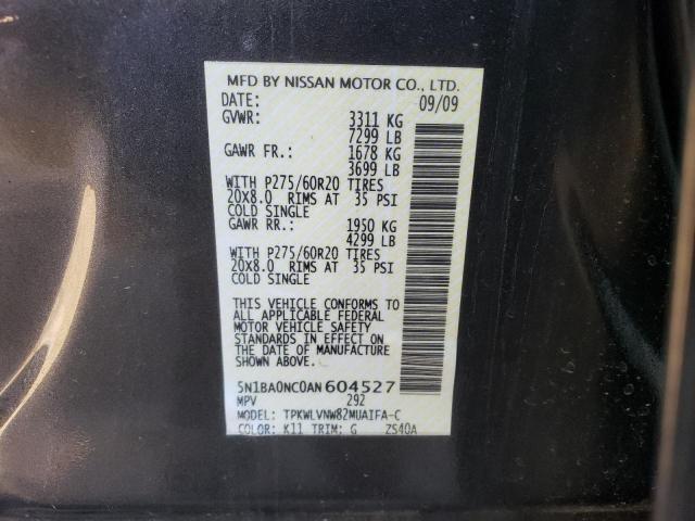 5N1BA0NC0AN604527 - 2010 NISSAN ARMADA SE GRAY photo 13