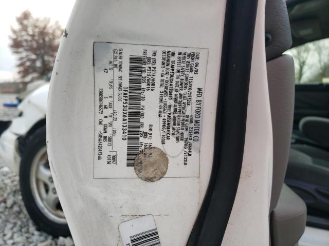 1FAFP53UX6A133410 - 2006 FORD TAURUS SE WHITE photo 12