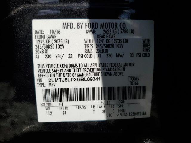 2LMTJ8LP3GBL89341 - 2016 LINCOLN MKX RESERVE 黑色 照片 14