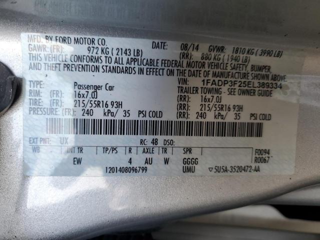 1FADP3F25EL389334 - 2014 FORD FOCUS SE SILVER photo 13