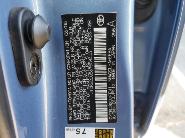 JTDKB20U567508403 - 2006 TOYOTA PRIUS BLUE photo 13