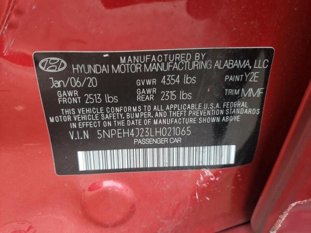 5NPEH4J23LH021065 - 2020 HYUNDAI SONATA LIMITED RED photo 13