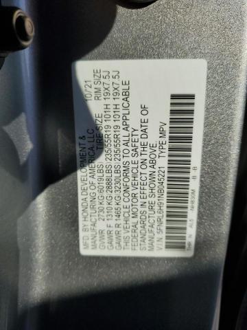 5FNRL6H91NB045221 - 2022 HONDA ODYSSEY ELITE SILVER photo 12