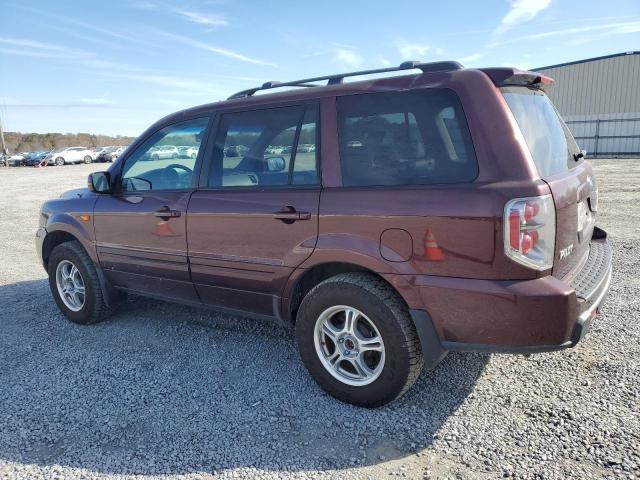 5FNYF18587B007443 - 2007 HONDA PILOT EXL BURGUNDY photo 2