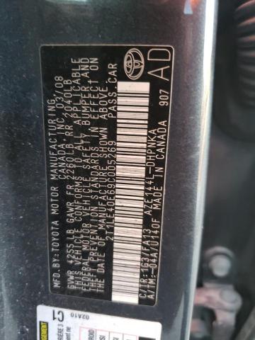 2T1LE40E69C005269 - 2009 TOYOTA COROLLA MA S GRAY photo 12