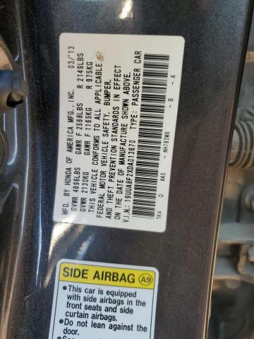 19UUA8F2XDA013670 - 2013 ACURA TL BLACK photo 12