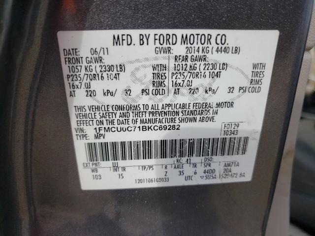 1FMCU0C71BKC69282 - 2011 FORD ESCAPE XLS GRAY photo 13