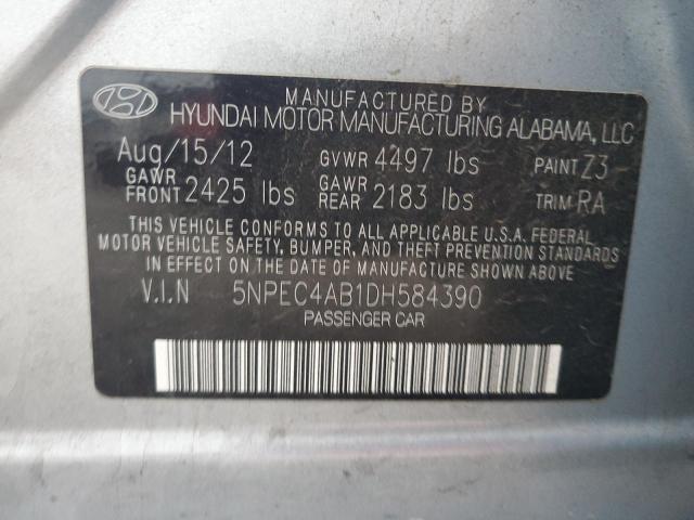 5NPEC4AB1DH584390 - 2013 HYUNDAI SONATA SE SILVER photo 13