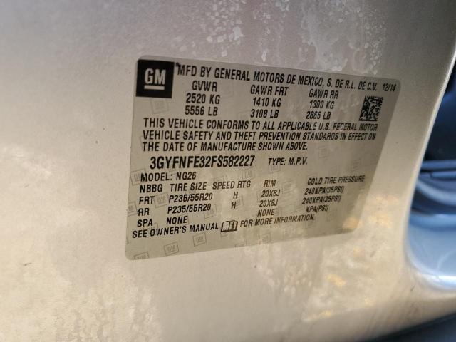 3GYFNFE32FS582227 - 2015 CADILLAC SRX PERFORMANCE COLLECTION Күміс фото 12