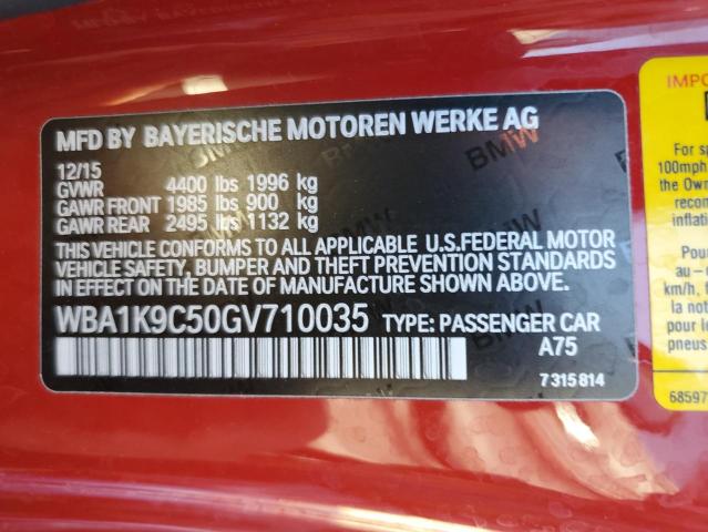 WBA1K9C50GV710035 - 2016 BMW 228 I SULEV RED photo 12