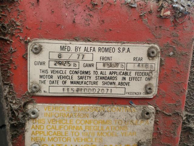 115410002071 - 1978 ALFA ROMEO SPYDER RED photo 12