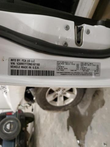 1C6RR7TT2NS187160 - 2022 RAM 1500 CLASS SLT თეთრი ფოტო 13