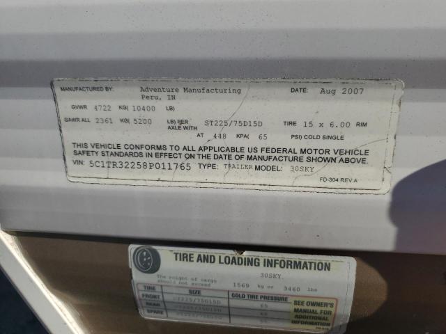 5C1TR32258P011765 - 2008 ADVE TIMBERLODG Bicolore photo 10