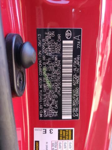 JTKJF5C7XE3072394 - 2014 TOYOTA SCION TC RED photo 12