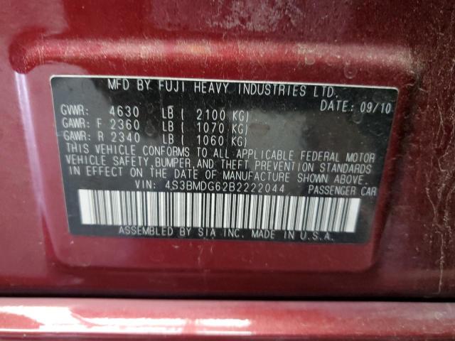 4S3BMDG62B2222044 - 2011 SUBARU LEGACY 3.6R PREMIUM BURGUNDY photo 13