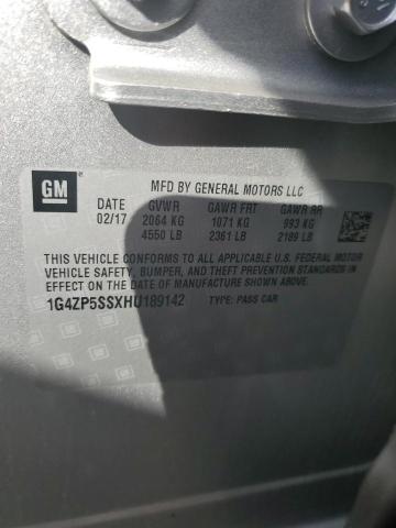 1G4ZP5SSXHU189142 - 2017 BUICK LACROSSE ESSENCE ვერცხლისფერი ფოტო 12