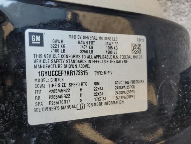 1GYUCCEF7AR172315 - 2010 CADILLAC ESCALADE PREMIUM BLACK photo 14