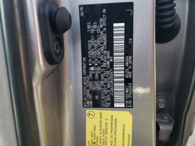 JTJGA31U450058471 - 2005 LEXUS RX 330 SILVER photo 13