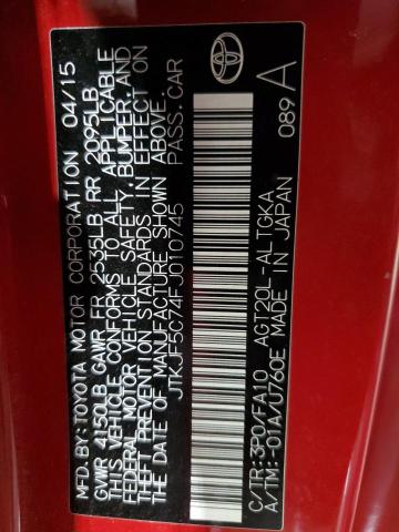 JTKJF5C74FJ010745 - 2015 TOYOTA SCION TC 红色 照片 13