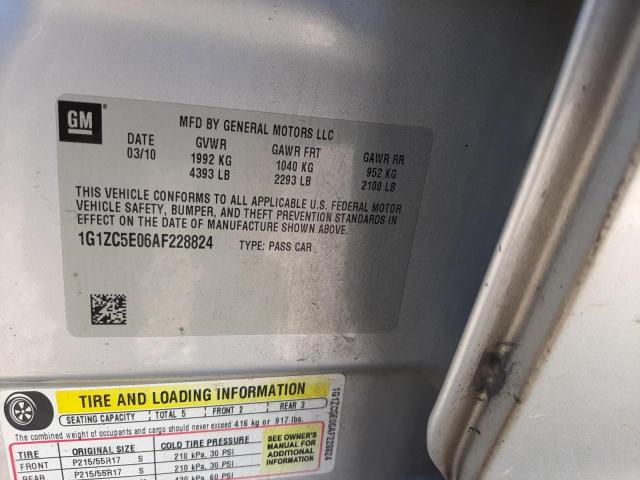 1G1ZC5E06AF228824 - 2010 CHEVROLET MALIBU 1LT 银色 照片 12