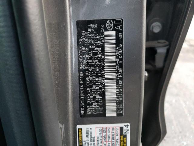 2T1KR32E65C326908 - 2005 TOYOTA COROLLA MA XR SILVER photo 12