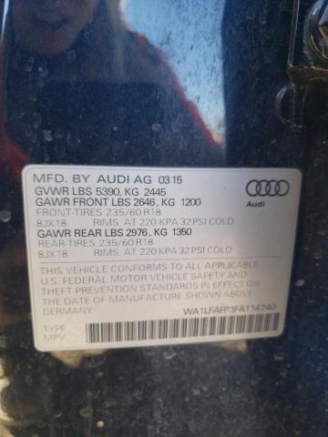 WA1LFAFP3FA114240 - 2015 AUDI Q5 PREMIUM PLUS BLUE photo 13