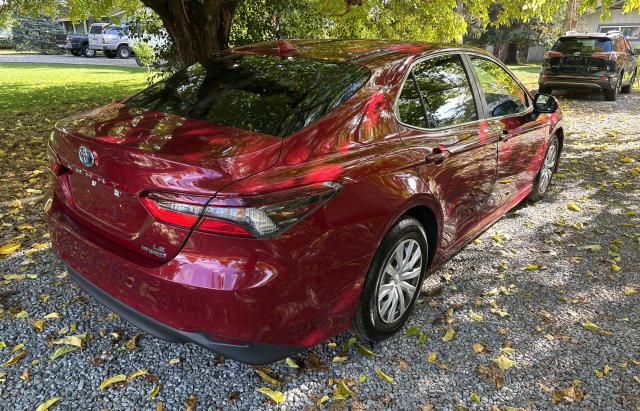 4T1C31AK3MU022434 - 2021 TOYOTA CAMRY LE BURGUNDY photo 4