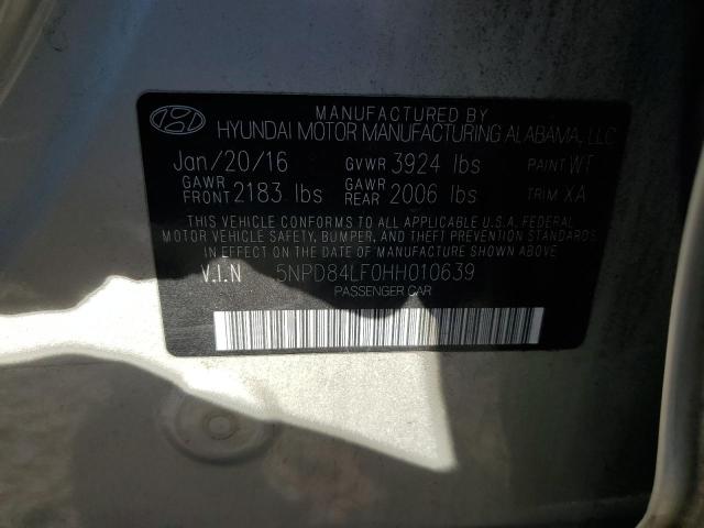 5NPD84LF0HH010639 - 2017 HYUNDAI ELANTRA SE TAN photo 13