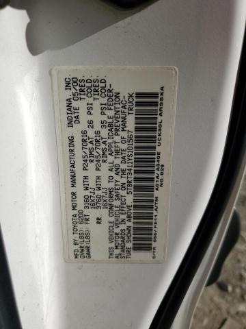 5TBRT3411YS101567 - 2000 TOYOTA TUNDRA ACCESS CAB თეთრი ფოტო 12