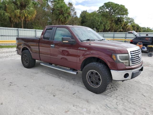 1FTEX1C81AFD73507 - 2010 FORD F150 SUPER CAB BURGUNDY photo 4